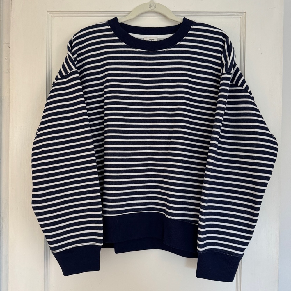 J. Crew Women’s Striped Crewneck Pullover Sweatshirt